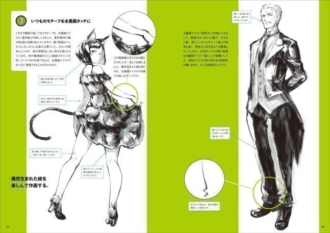Monochrome Illustration Technique - How to Draw Kemomimi / Tsuno Musume etc.