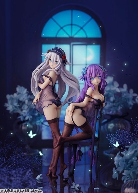 Purple Heart & Black Heart Figures Set Babydoll ver. -- Neptunia Series