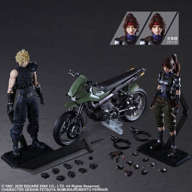 Jessie, Cloud & Bike SET PLAY ARTS Kai Action Figure -- Final Fantasy VII