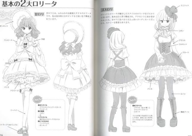 How to Draw Moe Lolita Fashion – Moe Lolita Fashion no Kakikata (From Body – Costume)