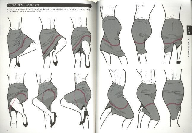 Visual Dictionary of How to Draw Motion and Wrinkle of Clothing