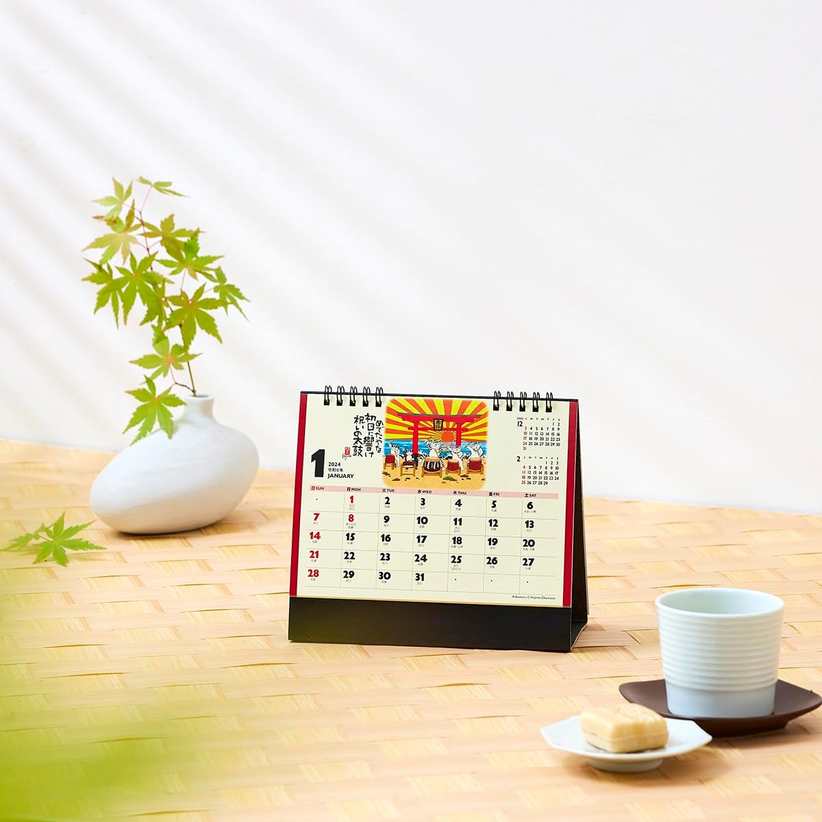 Desktop Lucky Cat by Hajime Okamoto (2024 Calendar) JBOX