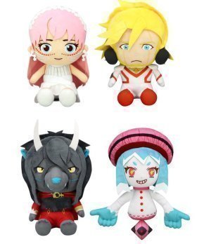Belle: The Dragon and Freckled Princess Plush Strap Set of 4 (Belle, Dragon, Justin and Hiro-chan's As)